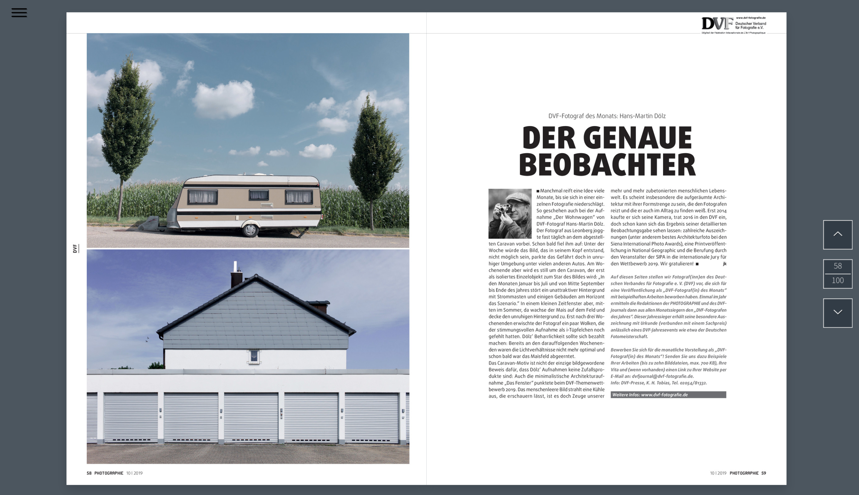 DVF Fotograf des Monats Hans Martin Dölz PHOTOGRAPHIE 10 | 2019